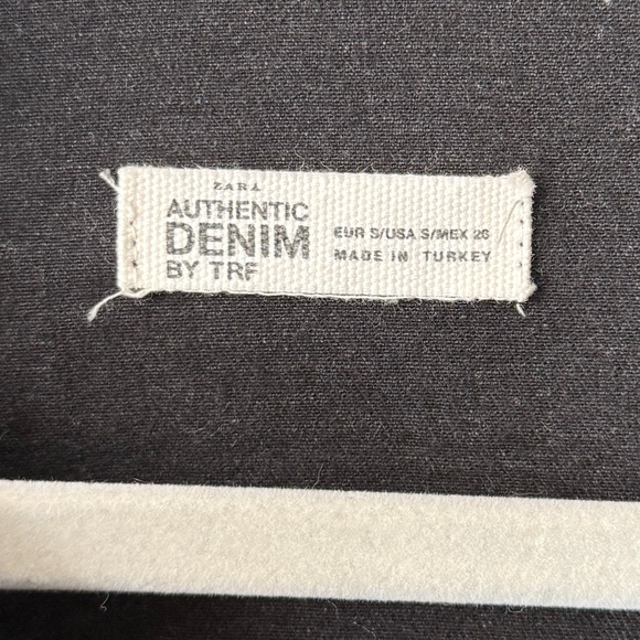 ZARA Washed Black Stretchy Long Sleeve Denim  Dress Size S - Picture 4 of 5